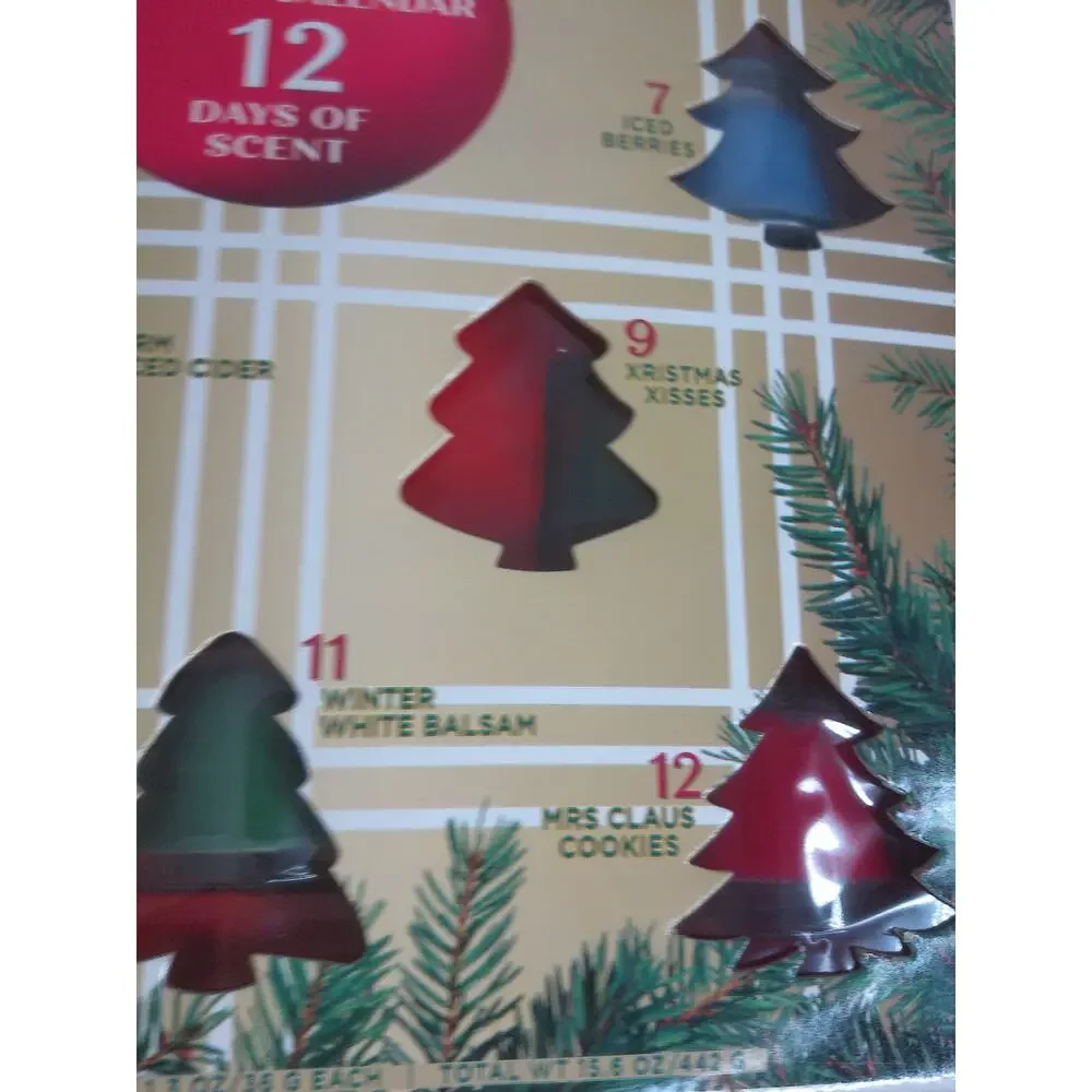 Slatkin HomeWorx Votive Candle Christmas Holiday Advent Calendar 12 Days Scent